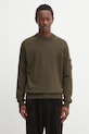 Свитер с добавлением шерсти C.P. Company тонкий зелёный 19CMKN198A110468A