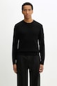 C.P. Company sweter z dodatkiem wełny okrągły czarny 19CMKN200A006595A