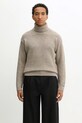 C.P. Company sweter z dodatkiem wełny gruba beżowy 19CMKN281A110509A