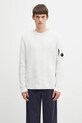 C.P. Company sweter z dodatkiem wełny okrągły szary 19CMKN307A006170A