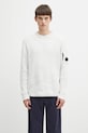 C.P. Company sweter z dodatkiem wełny okrągły szary 19CMKN307A006170A