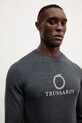 Trussardi sweter z wełną szary M0358000037N