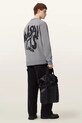 Βαμβακερή μπλούζα AllSaints ORLANDO M058NB γκρί