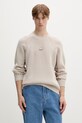 Filling Pieces sveter pánsky s vlnou Knit Sweater Raglan okrúhly béžová 422575500261