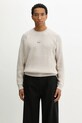 Filling Pieces sweter z dodatkiem wełny Knit Sweater Raglan okrągły beżowy 422575500261