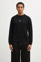 Filling Pieces sweter z dodatkiem wełny Knit Sweater Raglan okrągły czarny 422575500261