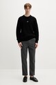 Filling Pieces sveter pánsky s vlnou Knit Sweater Raglan 422575500261 čierna AW25
