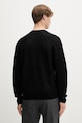 Ρούχα Filling Pieces πουλόβερ ανδρικό με μαλλί Knit Sweater Raglan 422575500261 μαύρο