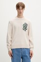 Filling Pieces sveter pánsky s vlnou Knit Sweater Knot okrúhly béžová 422575500265