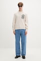 Filling Pieces pulover moški z volno Knit Sweater Knot 422575500265 bež AW25