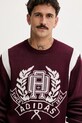 Хлопковый свитер adidas Originals Varsity Regular бордо JX8215