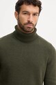 Barbour sweter z wełną zielony MKN1658