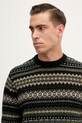 Barbour sweter wełniany czarny MKN1027