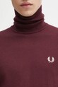 Fred Perry sweter z dodatkiem wełny bordowy K9552