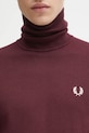Fred Perry sweter z dodatkiem wełny bordowy K9552