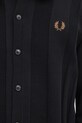 Fred Perry kardigan bawełniany czarny K9726