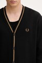 Fred Perry cotton cardigan black M2654