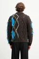 Odzież Andersson Bell sweter z wełną Argyle Fisherman Polo atb1346m brązowy