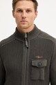 Хлопковый кардиган Aeronautica Militare серый MA1565UL00409