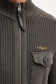 Хлопковый кардиган Aeronautica Militare MA1565UL00409 серый
