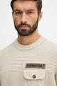 Βαμβακερό πουλόβερ Aeronautica Militare μπεζ MA1573UL00539