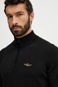 Хлопковый свитер Aeronautica Militare чёрный MA1578UL00506