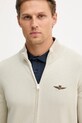 Aeronautica Militare kardigan bawełniany beżowy MA1580UL00506