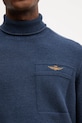 Aeronautica Militare pulover de lână MA1587UL00904 bleumarin
