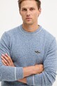 Aeronautica Militare sweter z wełną niebieski MA1608UL00924