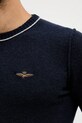 Aeronautica Militare sweter z wełną MA1608UL00924 granatowy