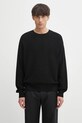 Visvim sweter z jedwabiem jumbo sb knit okrągły czarny 125105012003