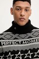 Perfect Moment sweter wełniany Fairisle czarny M1000458
