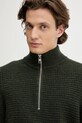 Marc O'Polo sweter z dodatkiem wełny zielony 5000007327
