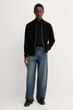 Бавовняний кардиган HUGO 50546980 чорний AW25