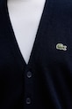 Vlnený kardigán Lacoste AH0397 tmavomodrá
