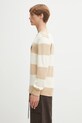 Lacoste sweter bawełniany AH5179 beżowy AW25