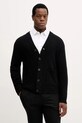 Lindbergh kardigan z dodatkiem wełny szpic czarny 30.800223