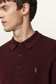 AllSaints pulóver gyapjúkeverékből ASPEN burgundia M095KB