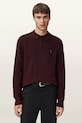 AllSaints sweter z dodatkiem wełny ASPEN zapinany brązowy M095KB