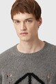 Πουλόβερ με προσθήκη μαλλιού AllSaints MESSAGE M013KD γκρί AW25