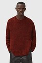 AllSaints sweter z dodatkiem wełny MYLES okrągły pomarańczowy M050KD