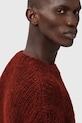AllSaints sweter z dodatkiem wełny MYLES M050KD bordowy AW25