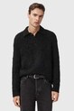 AllSaints sweter z dodatkiem wełny SONNY zapinany czarny M014KC