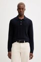 Abercrombie & Fitch sweter z dodatkiem wełny okrągły granatowy KI120.5142.200