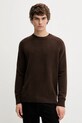 FROM FUTURE sweter kaszmirowy okrągły brązowy MPR01486
