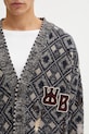 Wales Bonner kardigan wełniany Sibling Cardigan szary UA25KN45.WO12.951