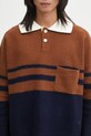Wales Bonner woolen jumper Calm Polo brown UA25KN15.WO15.850