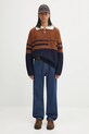 Wales Bonner woolen jumper Calm Polo UA25KN15.WO15.850 brown
