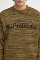 No Problemo sweter z dodatkiem wełny Mosca Crew Neck żółty NP2009004