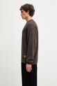 Aries sweter z dodatkiem wełny Fisherman AR2004504 brązowy AW25